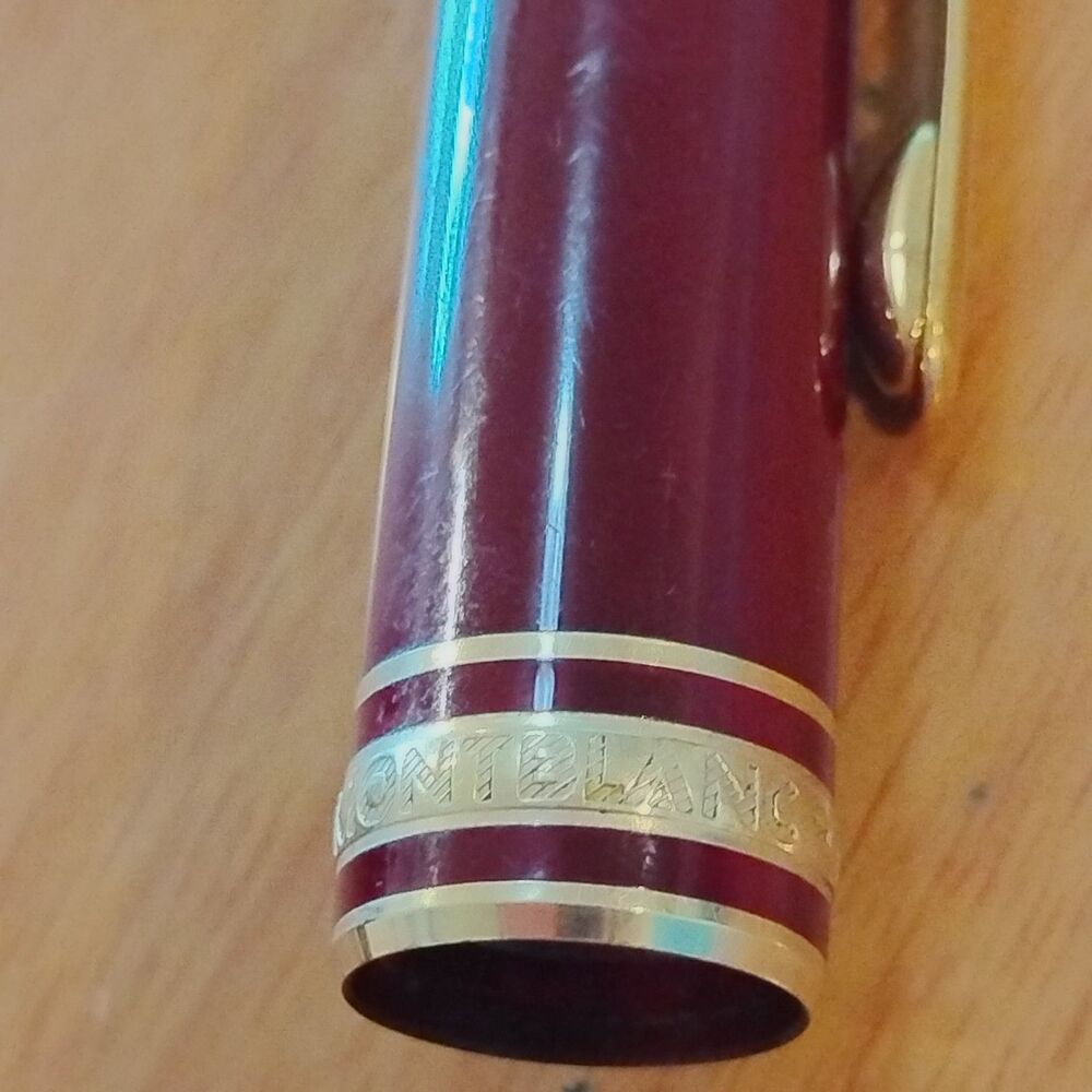 Montblanc Meisterstuck Gold Burgundy Plated Pen with Cap Rollerball Collectible - Picture 14 of 16